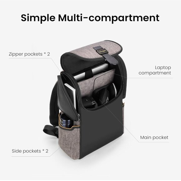 CROSSGEAR Casual Daypack Backpack, Lightweight, Shock-absorbing Padding Strap, B - Picture 4 of 4